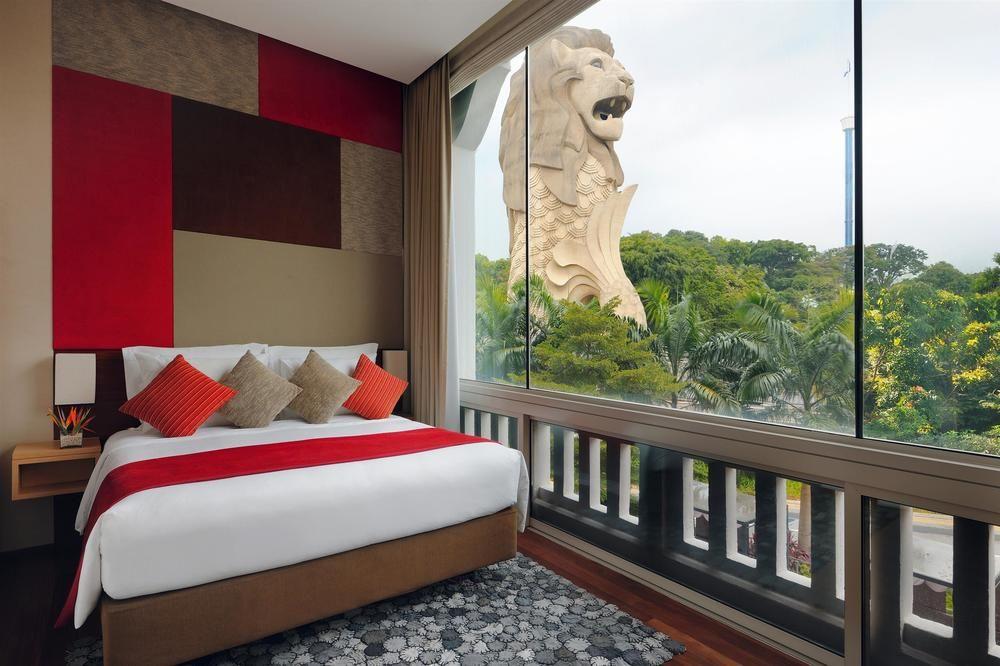 Oasia Resort Sentosa By Far East Hospitality Singapura Exterior foto Merlion view from the bedroom
